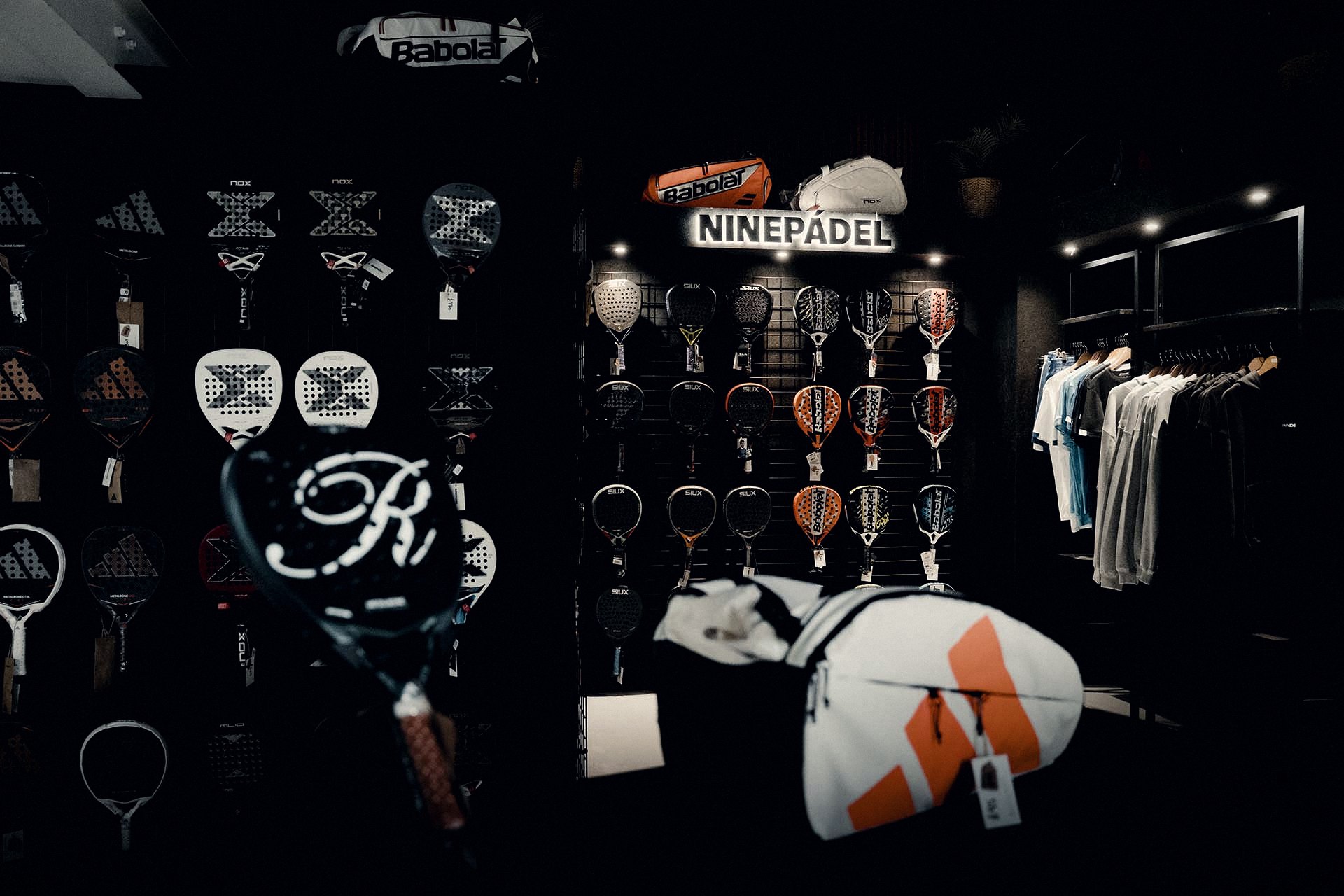 Inside the NinePadel pro shop